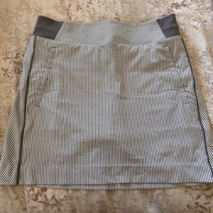 Athleta Grey and White Striped skort